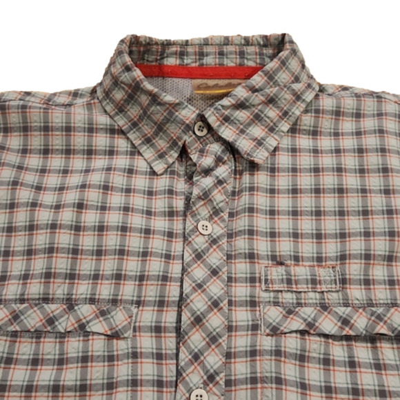 CABELA'S Guidewear Gray & Red Plaid Button-Up Shirt - Picture 5 of 11